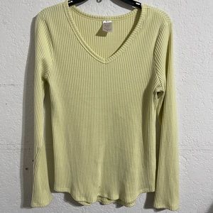 No Boundaries Yellow Long Sleeve V-Neck Top